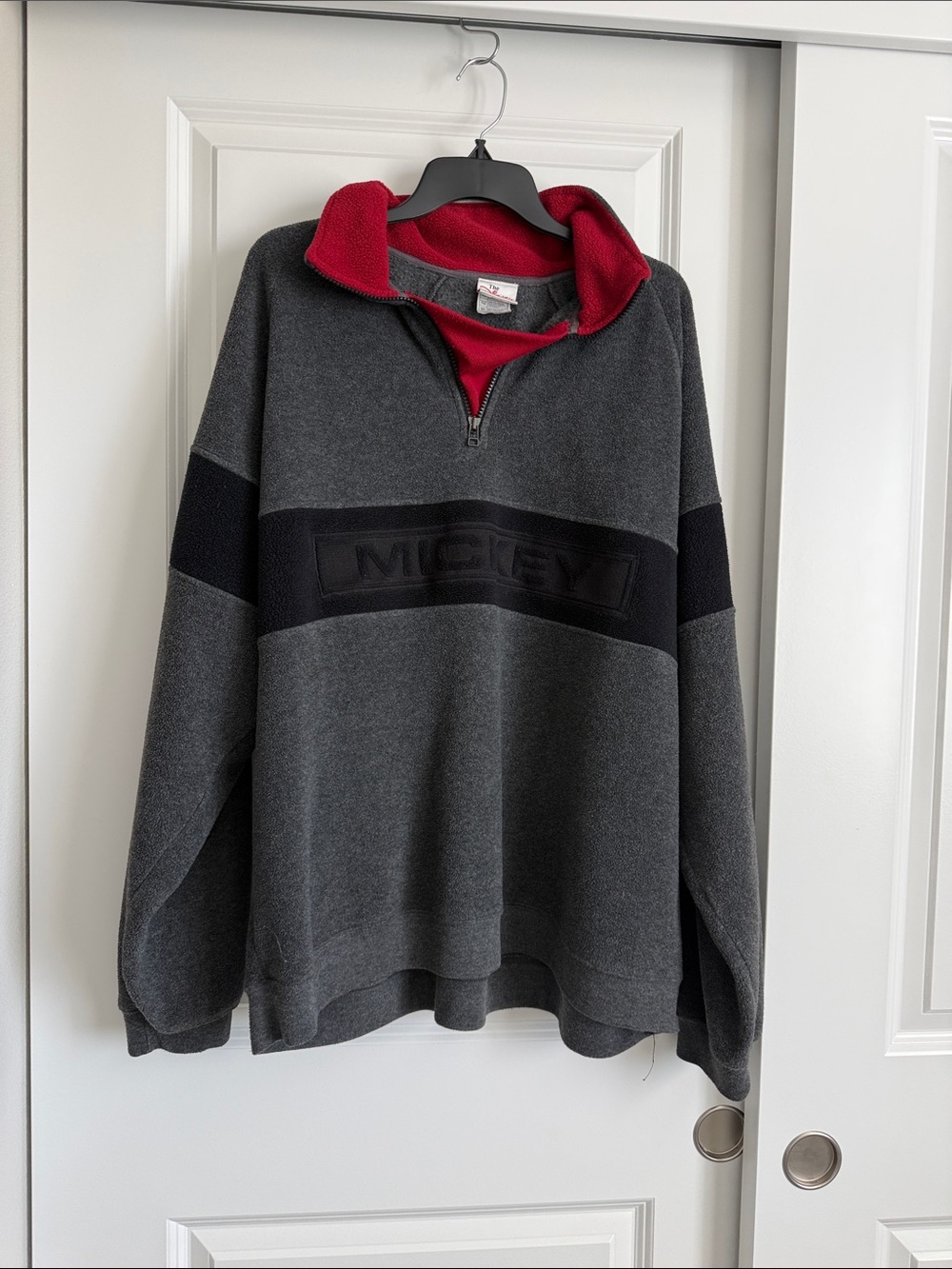 Disney Mickey Sweater Gray Zip-Up Pullover Mens XL